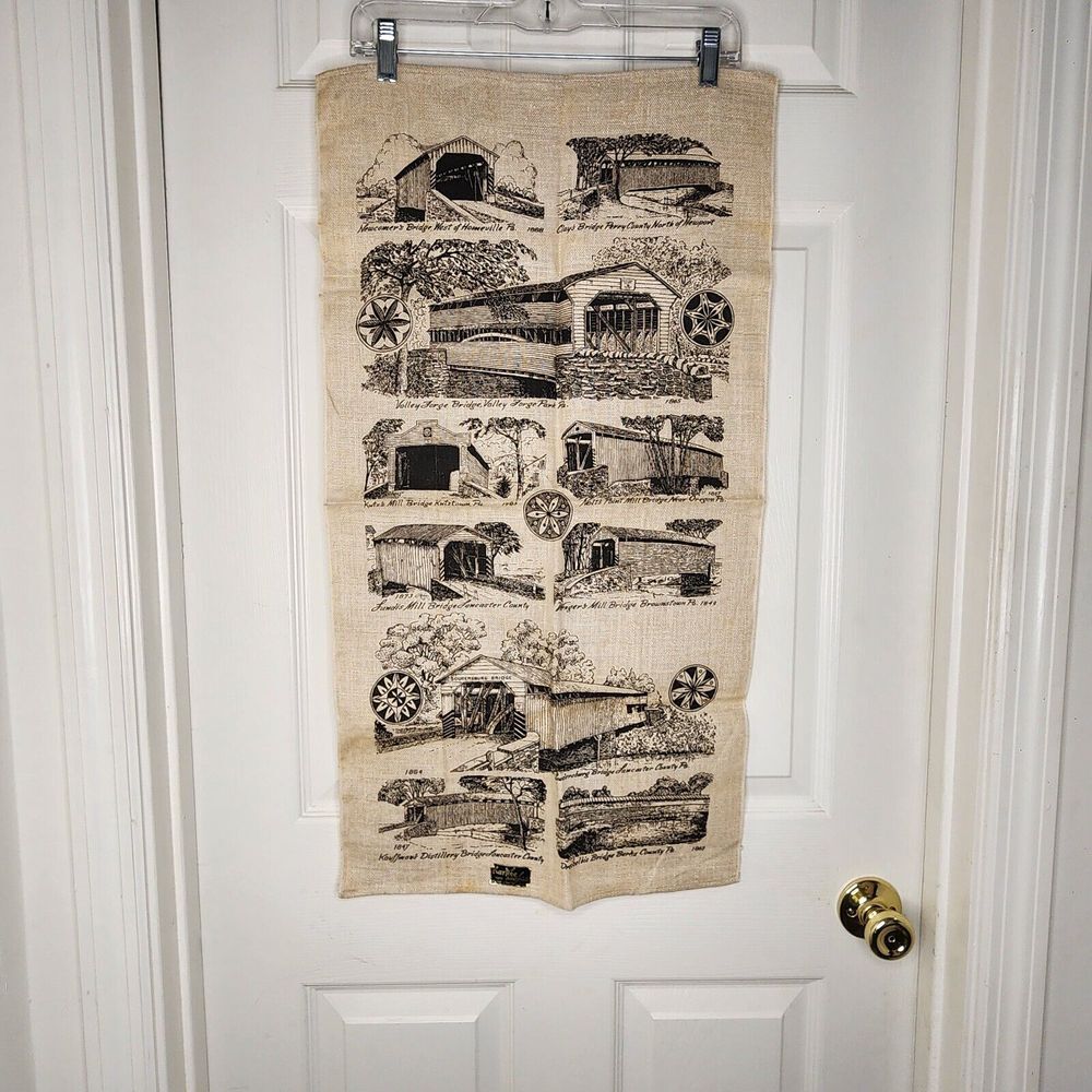 Vintage Kay‎ Dee Lancaster Linen Dish Towel With Original Sticker - Never Used - Picture 2 of 3